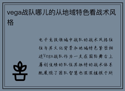 vega战队哪儿的从地域特色看战术风格